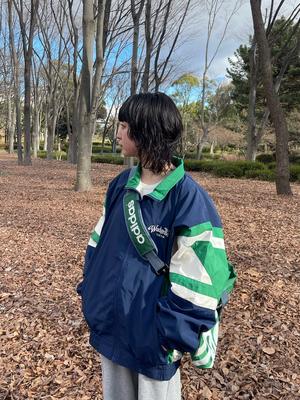 美品 WudgeBoy bi-color nylon blouson M bi-color nylon blouson – YZ