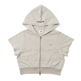 short sleeve zip hoodie