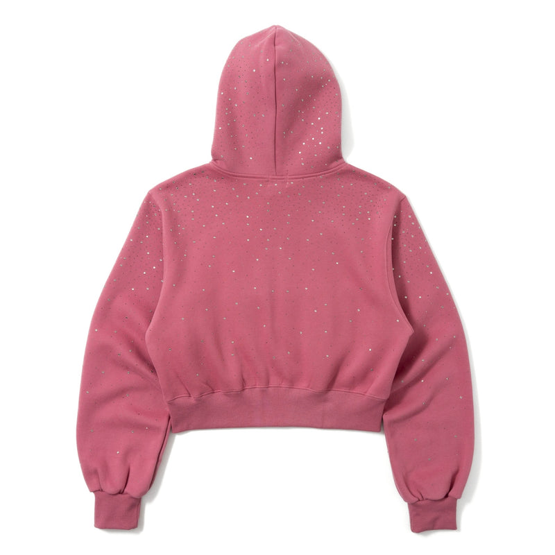 H heart logo rhinestone zip hoodie – YZ