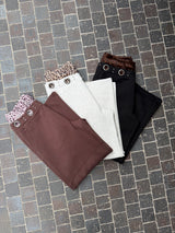 Layered leopard wide sweat pants