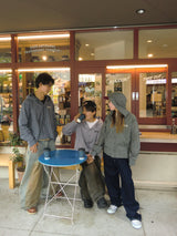 Tribal logo check hooded shirt