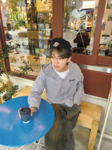 Tribal logo check hooded shirt