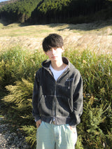 CMT ruler rhinestone zip hoodie 