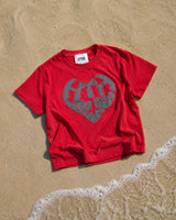 HEART LOGO APPLIQUE CROPPED TEE