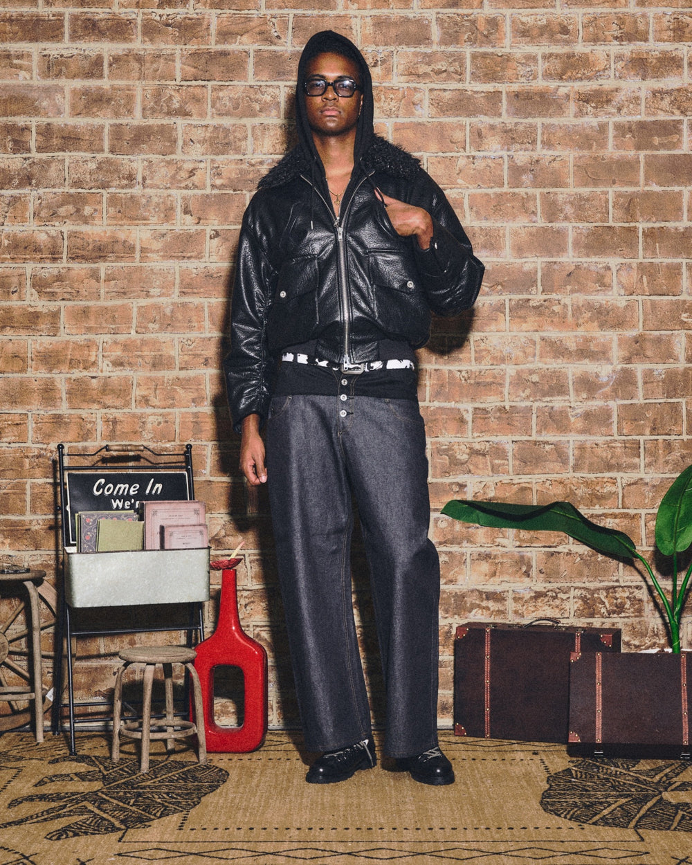 Western faux leather work jacket – YZ