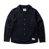 Stripe Open Collar Shirt