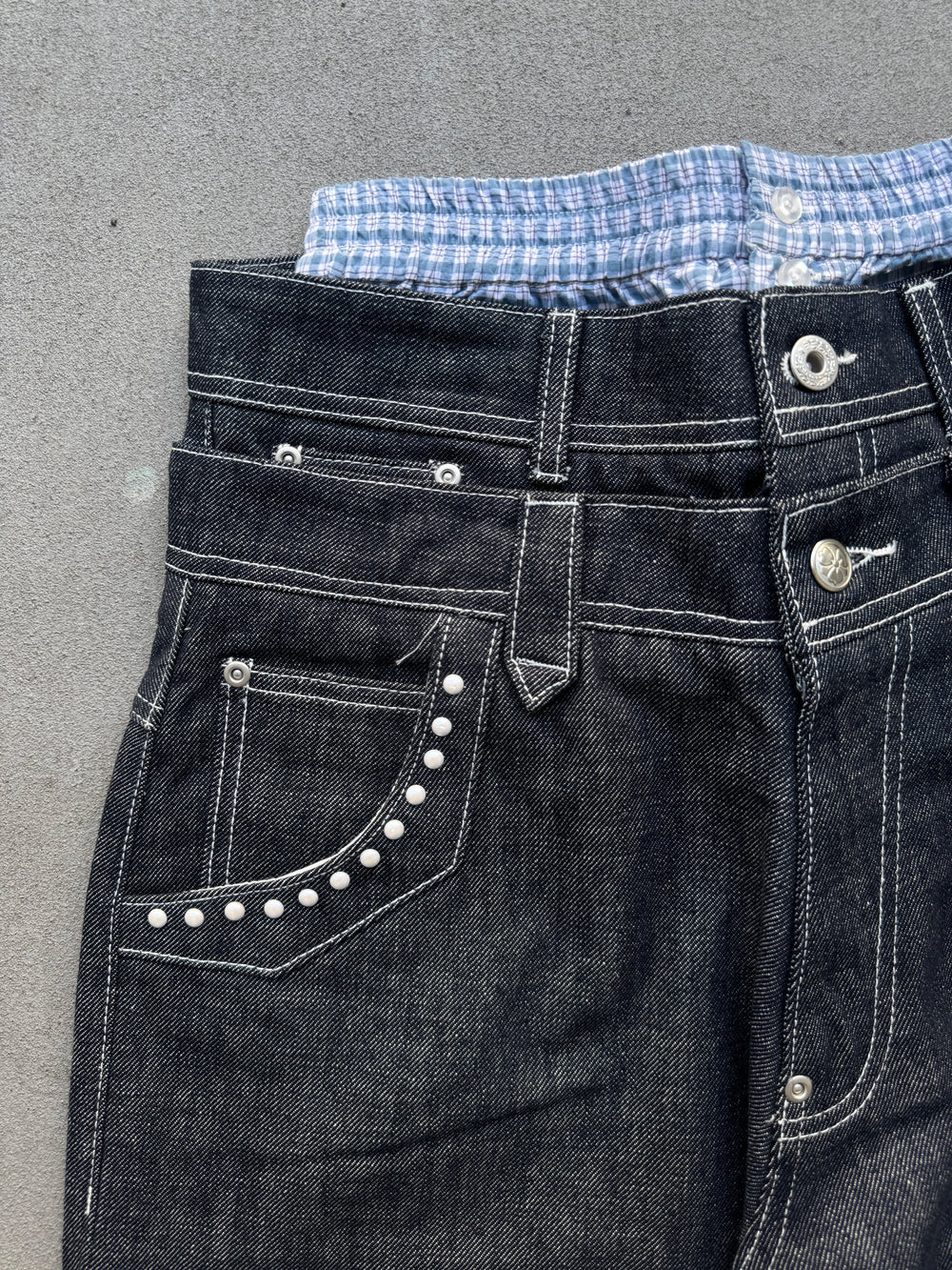 ABUKU 3-Layered Pearl Low-Rise Denim 箱タグ 3-Layered Pearl Low-Rise Denim – YZ