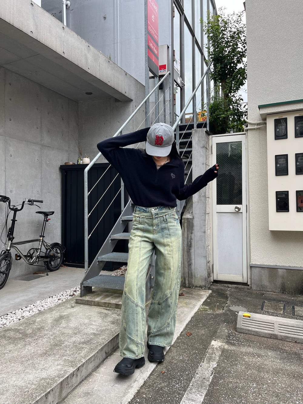 最終値下げ/OVER WAIST SWITCHING DENIM Switching Denim – YZ