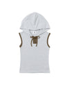 SLEEVELESS STRIPED HOODIE 