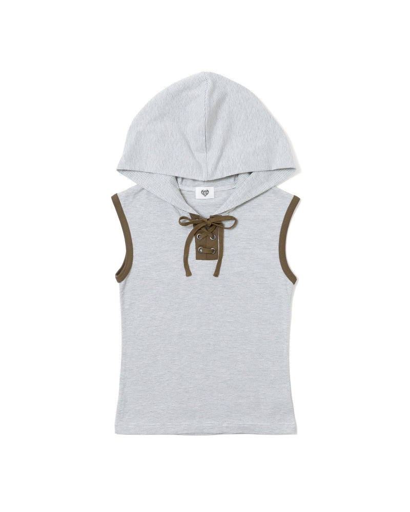 SLEEVELESS STRIPED HOODIE – YZ