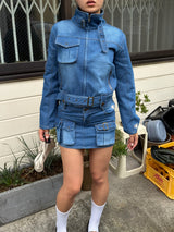 워시드 벨트 데님 SK 