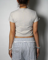 HEART LOGO APPLIQUÉ CROPPED TEE 