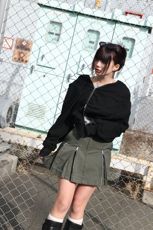 HTH×Dickies　Zip mini skirt