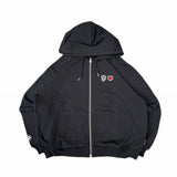Heart patch logo zip hoodie