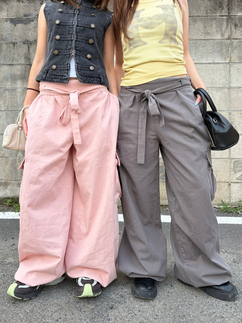 WAIST RIBBON CARGO PANTS – YZ