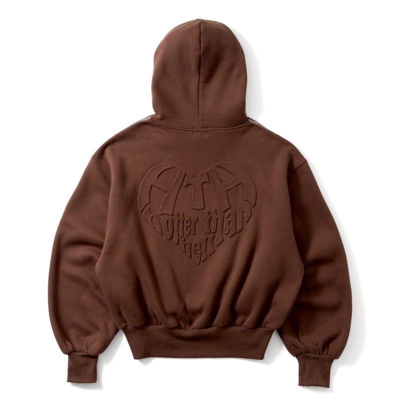 emboss heart logo hoodie