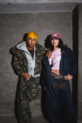 Tribal logo balloon baggy pants