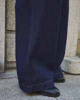 【 CamphorWood × Wrangler 】front zip wide baggy broken denim trousers