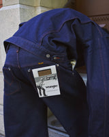 【 CamphorWood × Wrangler 】front zip wide baggy broken denim trousers