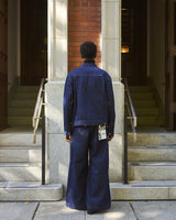 【 CamphorWood × Wrangler 】front zip wide baggy broken denim trousers