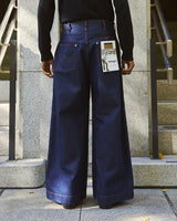 【 CamphorWood × Wrangler 】front zip wide baggy broken denim trousers