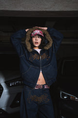 Tribal logo denim jacket 