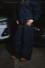 Tribal logo balloon baggy pants