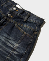CRUSH FADE SIDE SEEM BOOTS CUT JEANS 