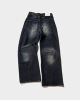 CRUSH FADE SIDE SEEM BOOTS CUT JEANS 