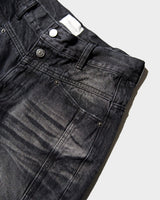 CRUSH FADE SIDE SEEM BOOTS CUT JEANS 