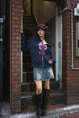 Boxy 尺寸的前拉鍊連帽衫 