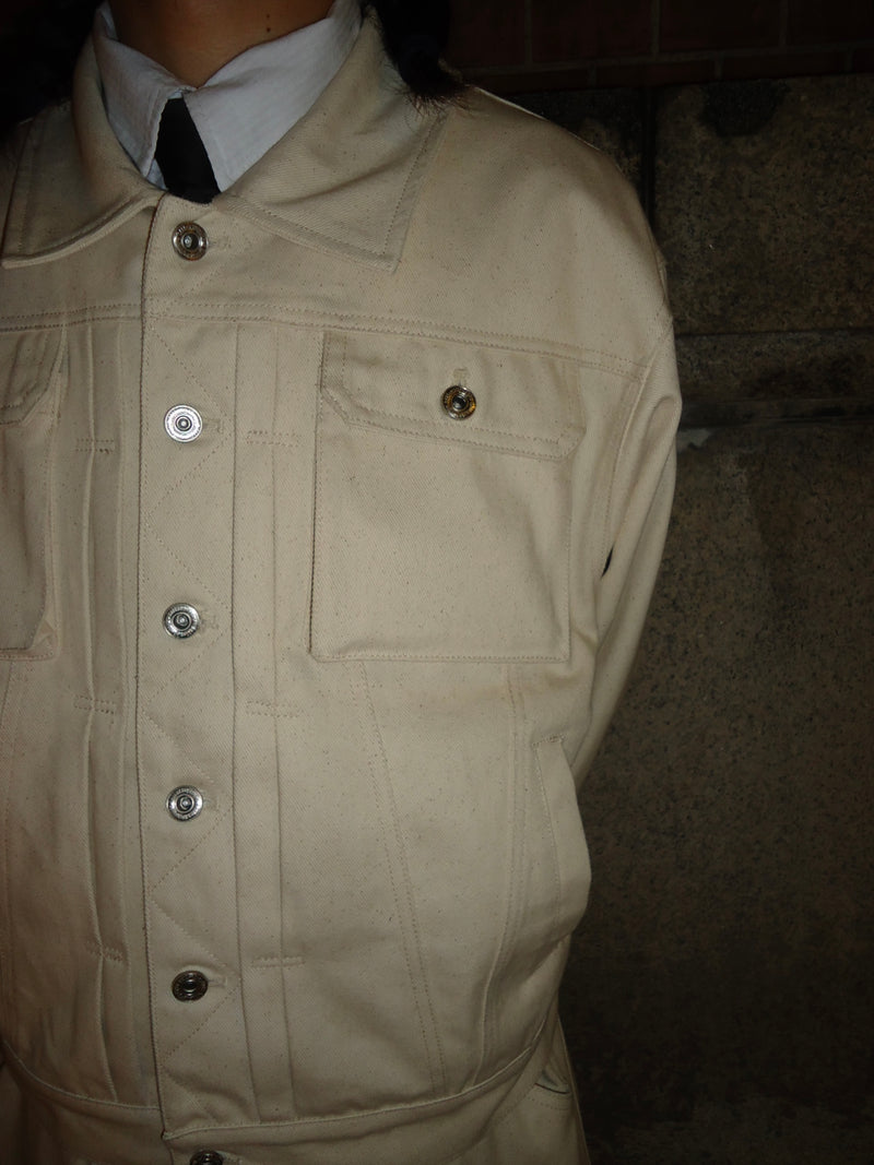Rigid box short denim jacket