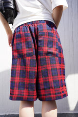 relaxed check shorts