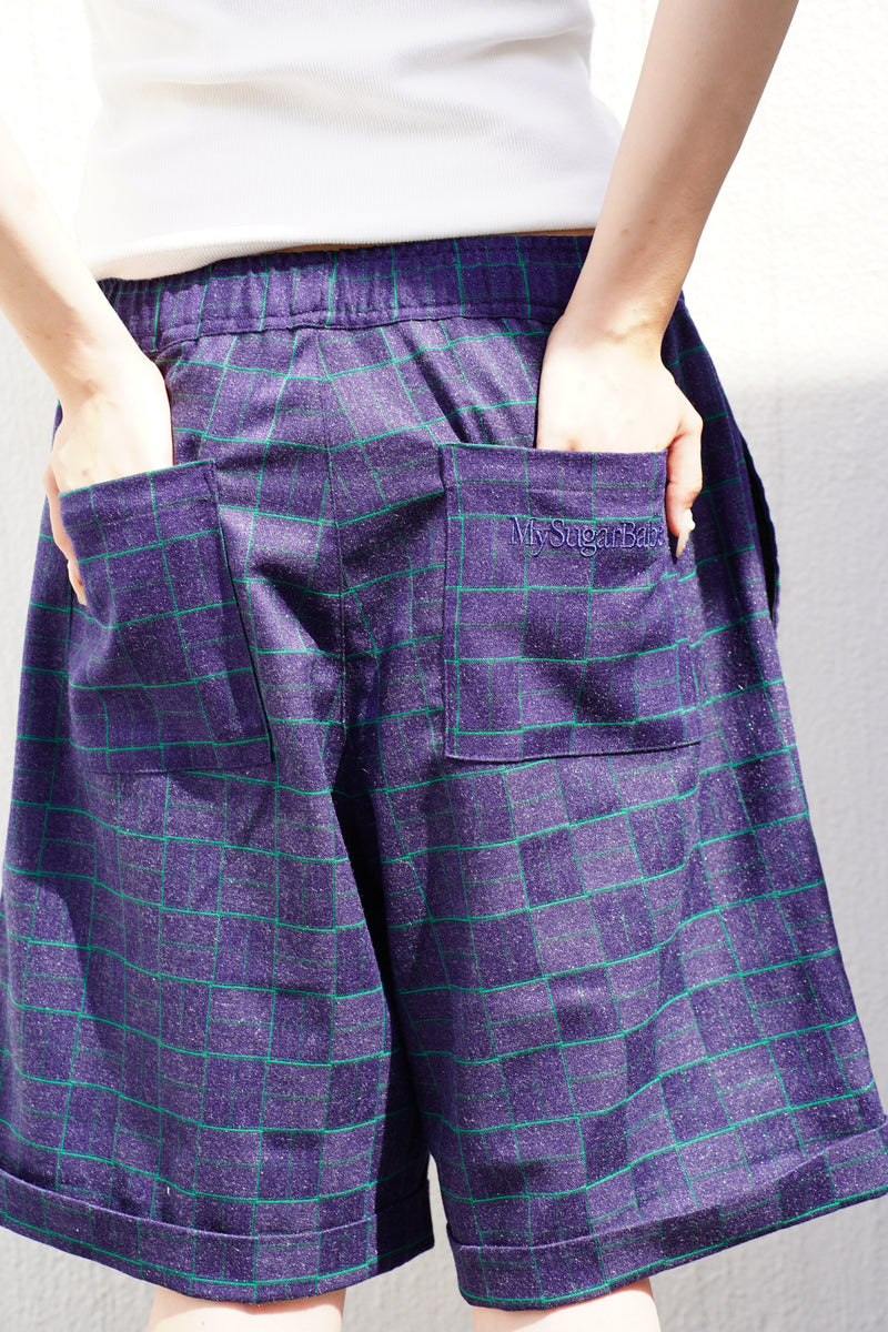 Relaxed Check Shorts