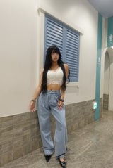slim straight denim