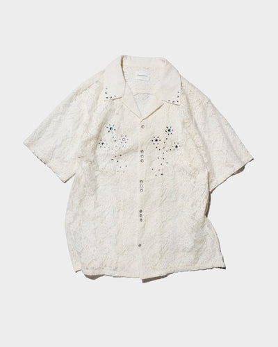 FLOWER BIJOU SHEER H/S 셔츠 