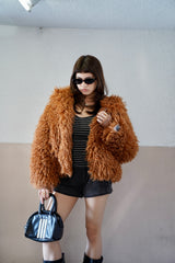 volume hood fur jacket