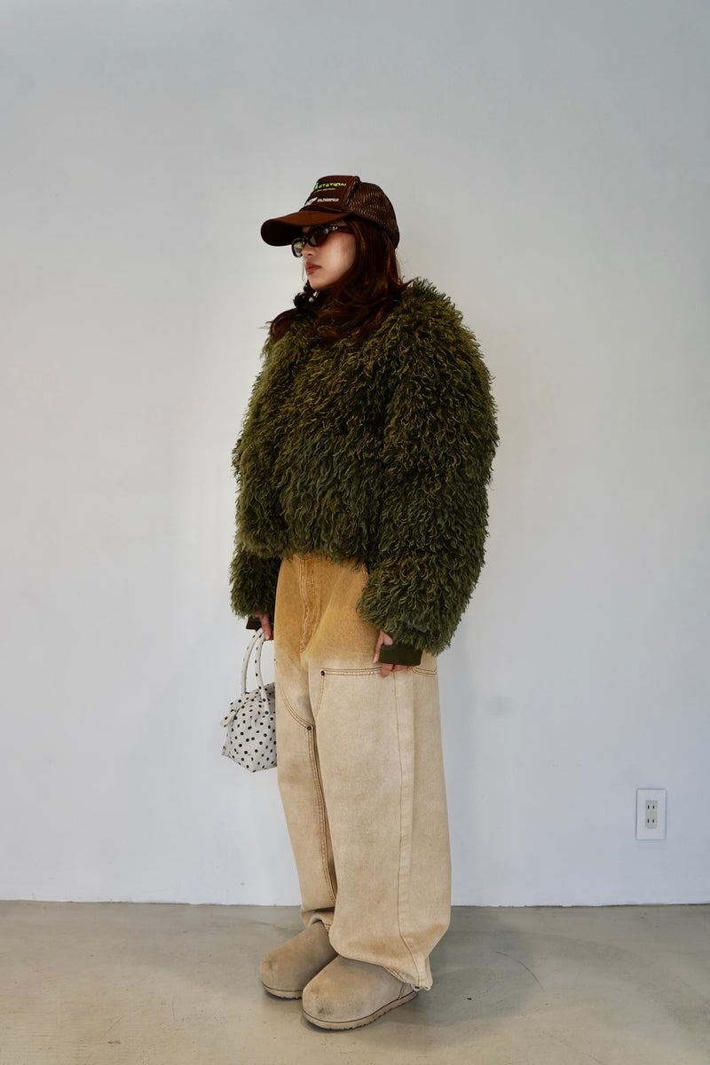 volume hood fur jacket