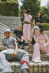 tribal logo double knee sweatpants