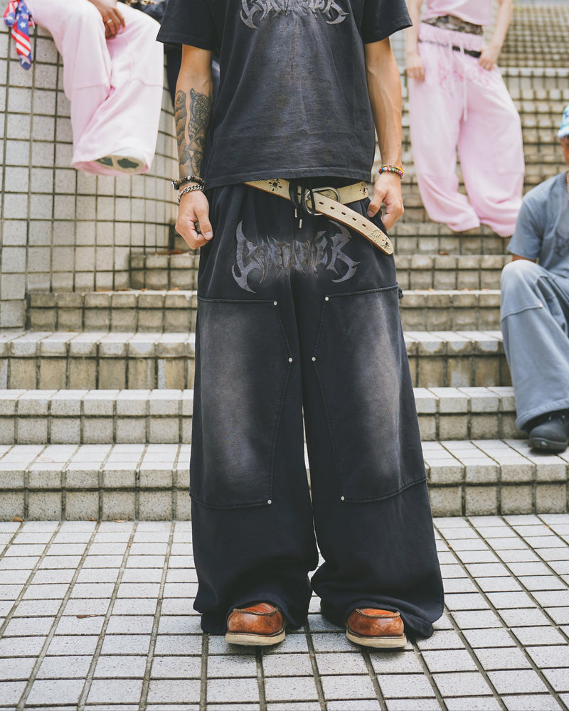 tribal logo double knee sweatpants