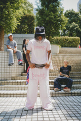 tribal logo double knee sweatpants