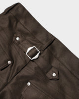 PRESSED POLYESTER FLARE SLACKS 