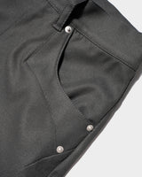 PRESSED POLYESTER FLARE SLACKS 