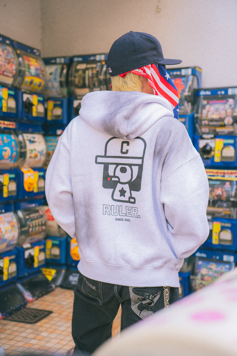 Boxy ruler zip hoodie