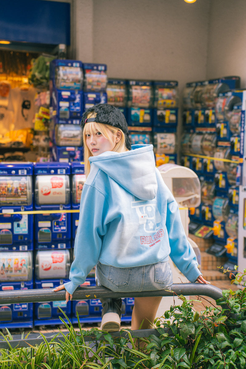 Boxy ruler zip hoodie