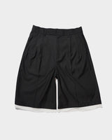 Cut-off layered slacks shorts 
