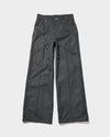 PRESSED POLYESTER FLARE SLACKS 