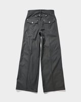 PRESSED POLYESTER FLARE SLACKS 
