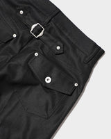 PRESSED POLYESTER FLARE SLACKS 