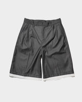 Cut-off layered slacks shorts 